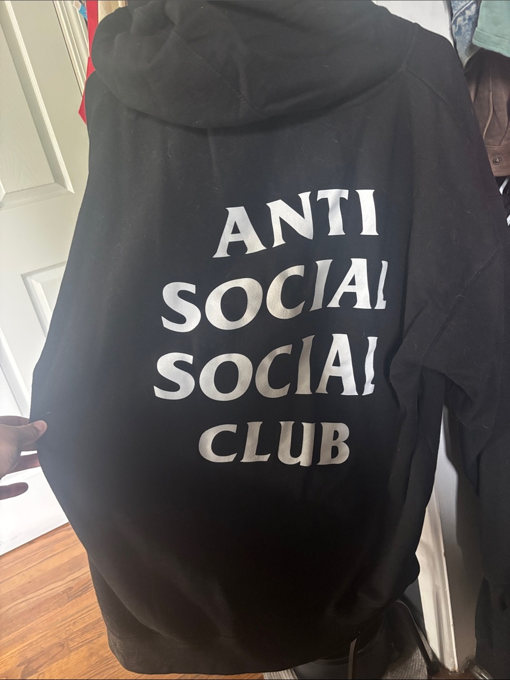 Anti Social Social Club Black Hoodie with White Back Logo